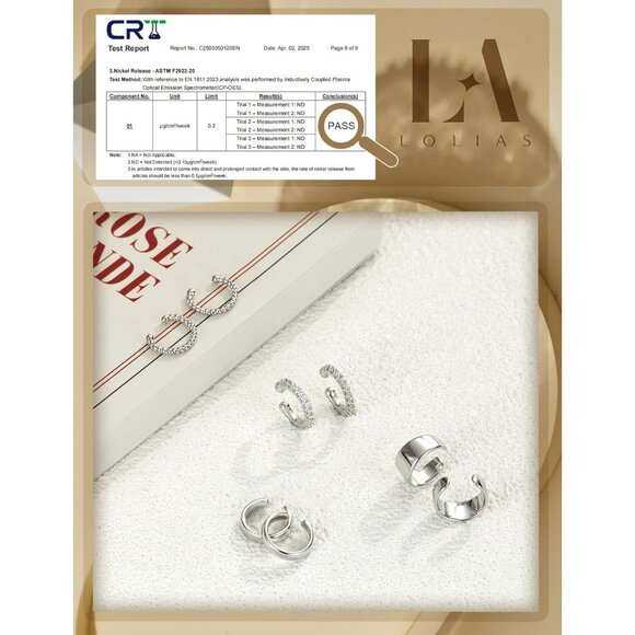 Chunky-White Gold Plated NonPierced Adjustable Fake Ear Cuff Earrings for Women - Picture 4 of 6